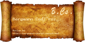 Bergmann Csörsz névjegykártya